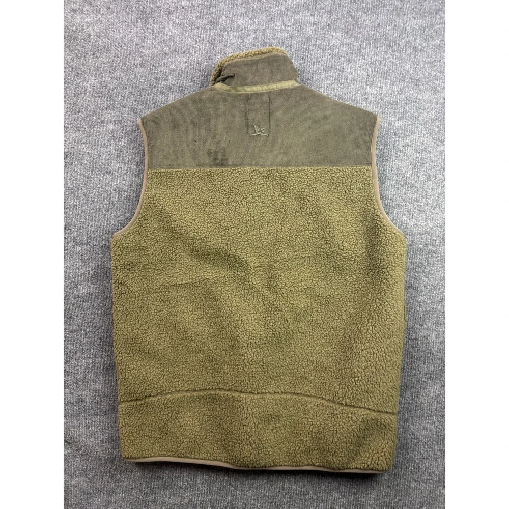 Over Under High Country Fleece Vest Mens Large Green Sherpa Full Zip Made in USA